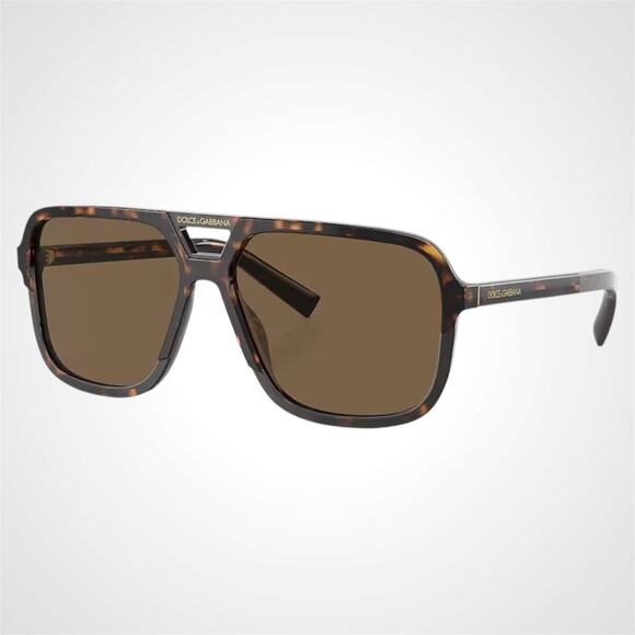 New Dolce & Gabbana Sunglasses Brown Aviator Pilot Gold Metal